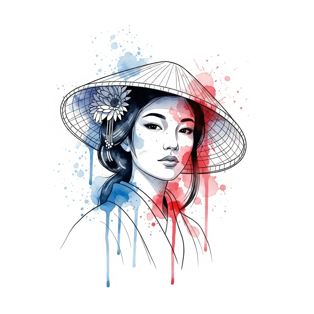 Watercolor Japanese Geisha Tattoo Design Watercolor Japanese Geisha Tattoo Design