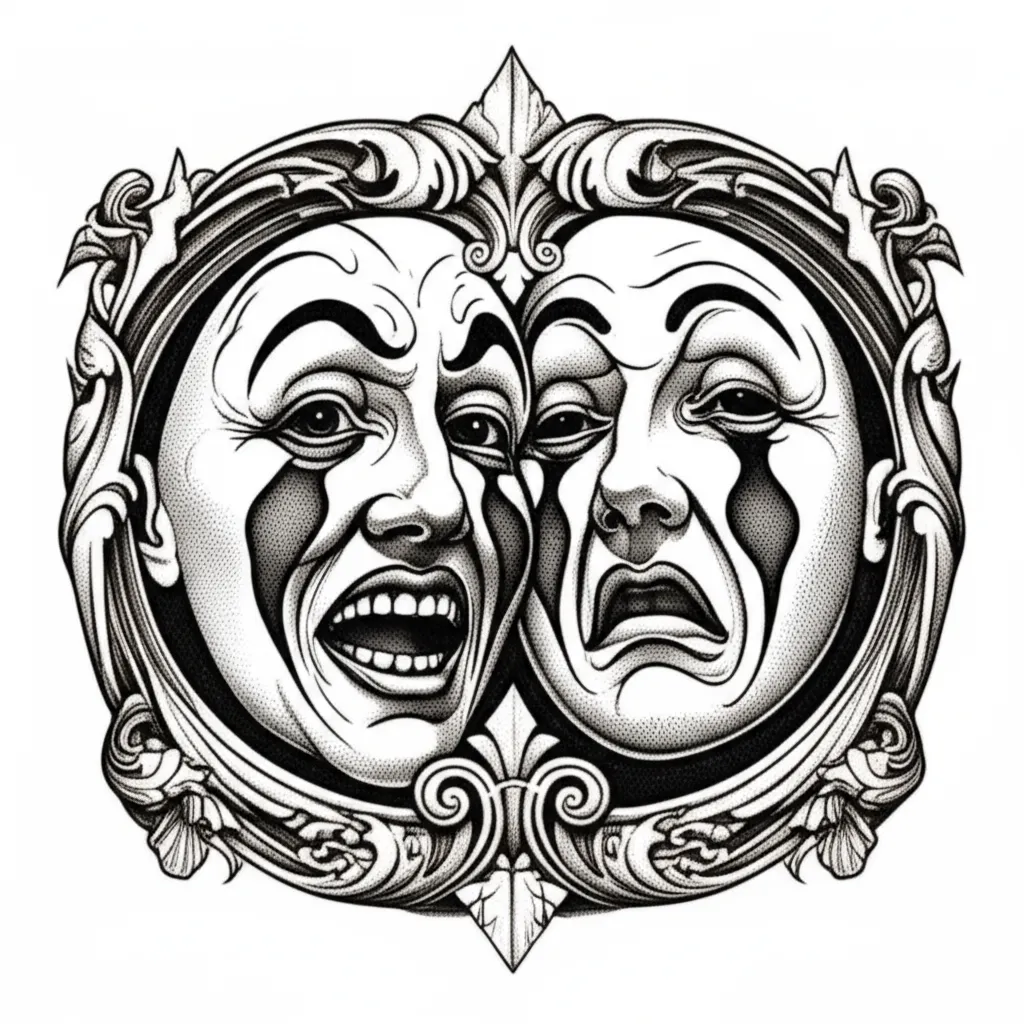 Laugh Now Cry Later Gothic Tattoo Design
