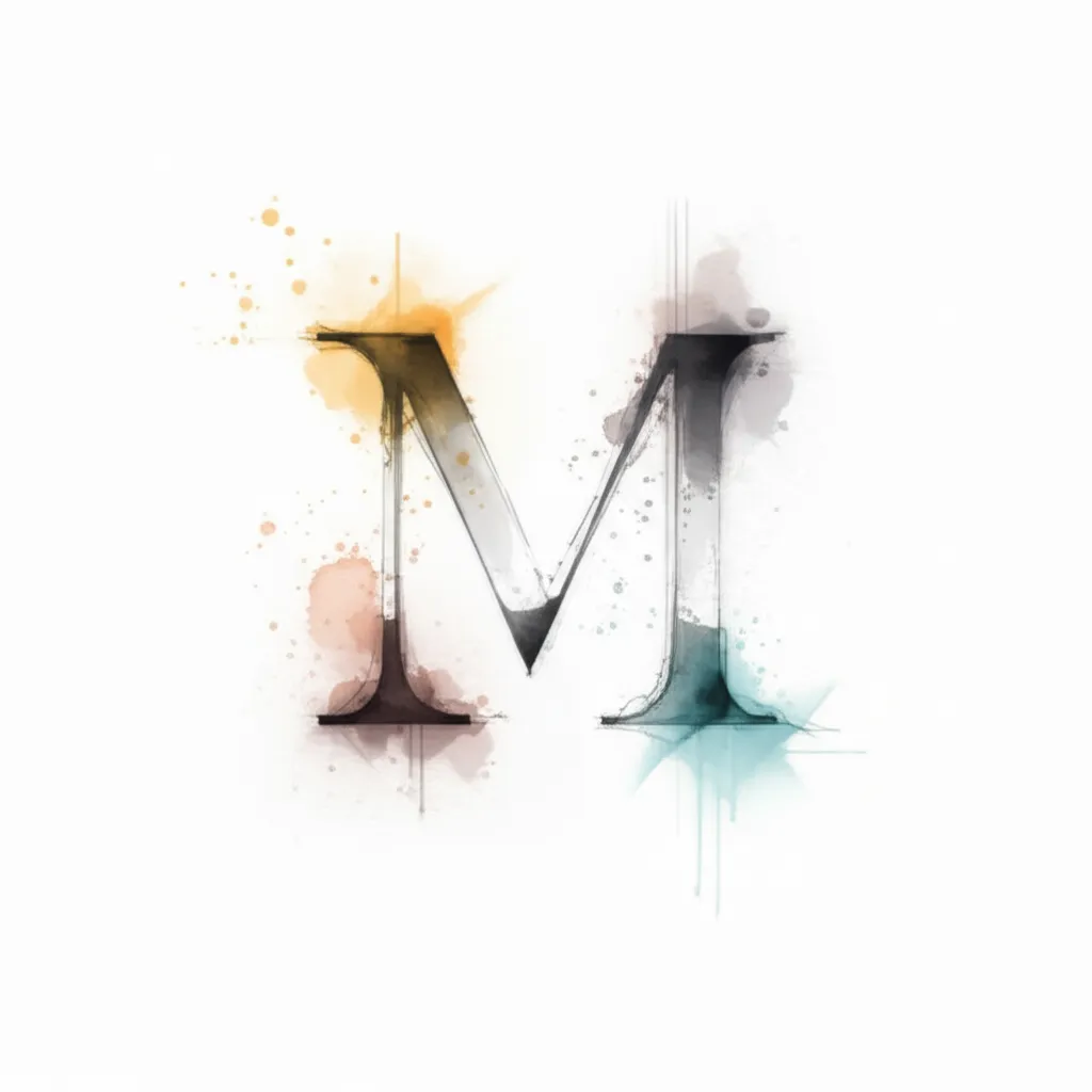 Watercolor Letter M Tattoo Design
