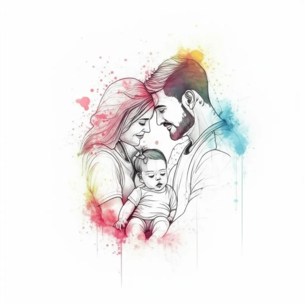 Unbreakable Family Watercolor Tattoo Design Unbreakable Family Watercolor Tattoo Design