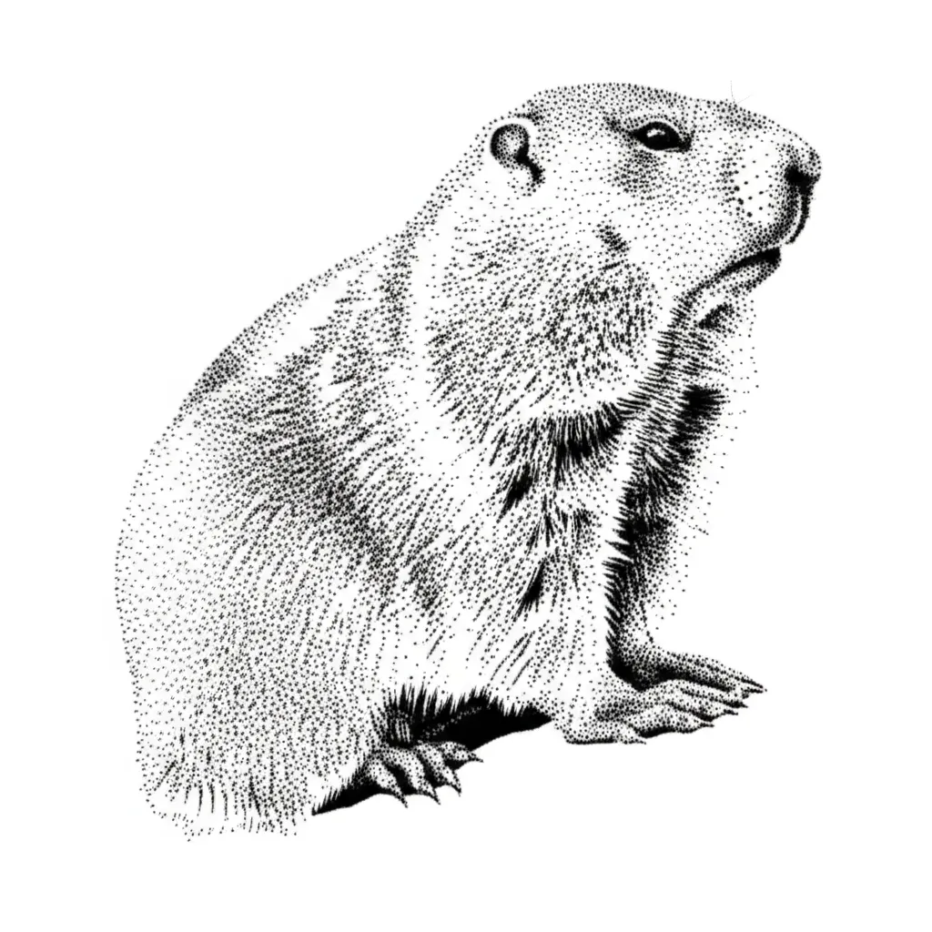 Dotwork Groundhog Memorial Tattoo Design Dotwork Groundhog Memorial Tattoo Design