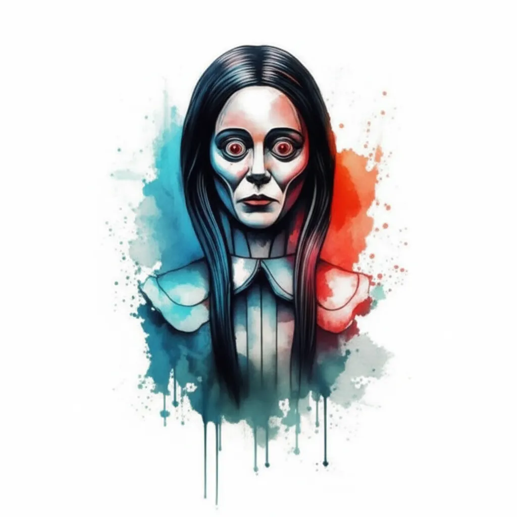 The Second Conjuring Movie Horror Watercolor Tattoo Idea The Second Conjuring Movie Horror Watercolor Tattoo Idea