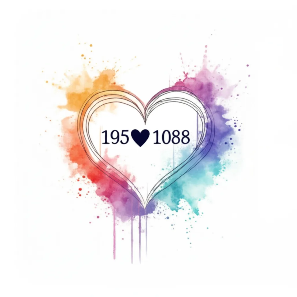 Watercolor Birthdate Heart Tattoo Design Watercolor Birthdate Heart Tattoo Design