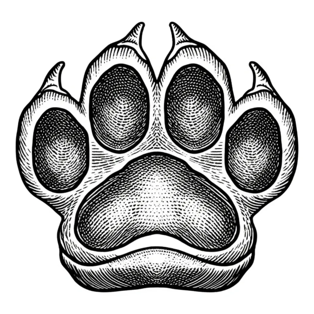 Gothic Dog Paw Brass Knuckles Tattoo Design
