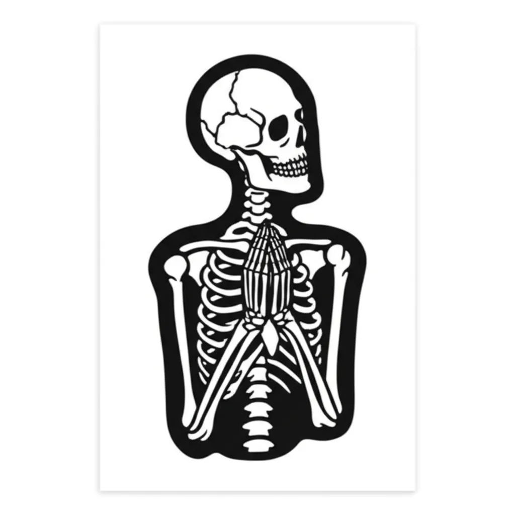 Pray Mama Old English X-Ray Tattoo Design