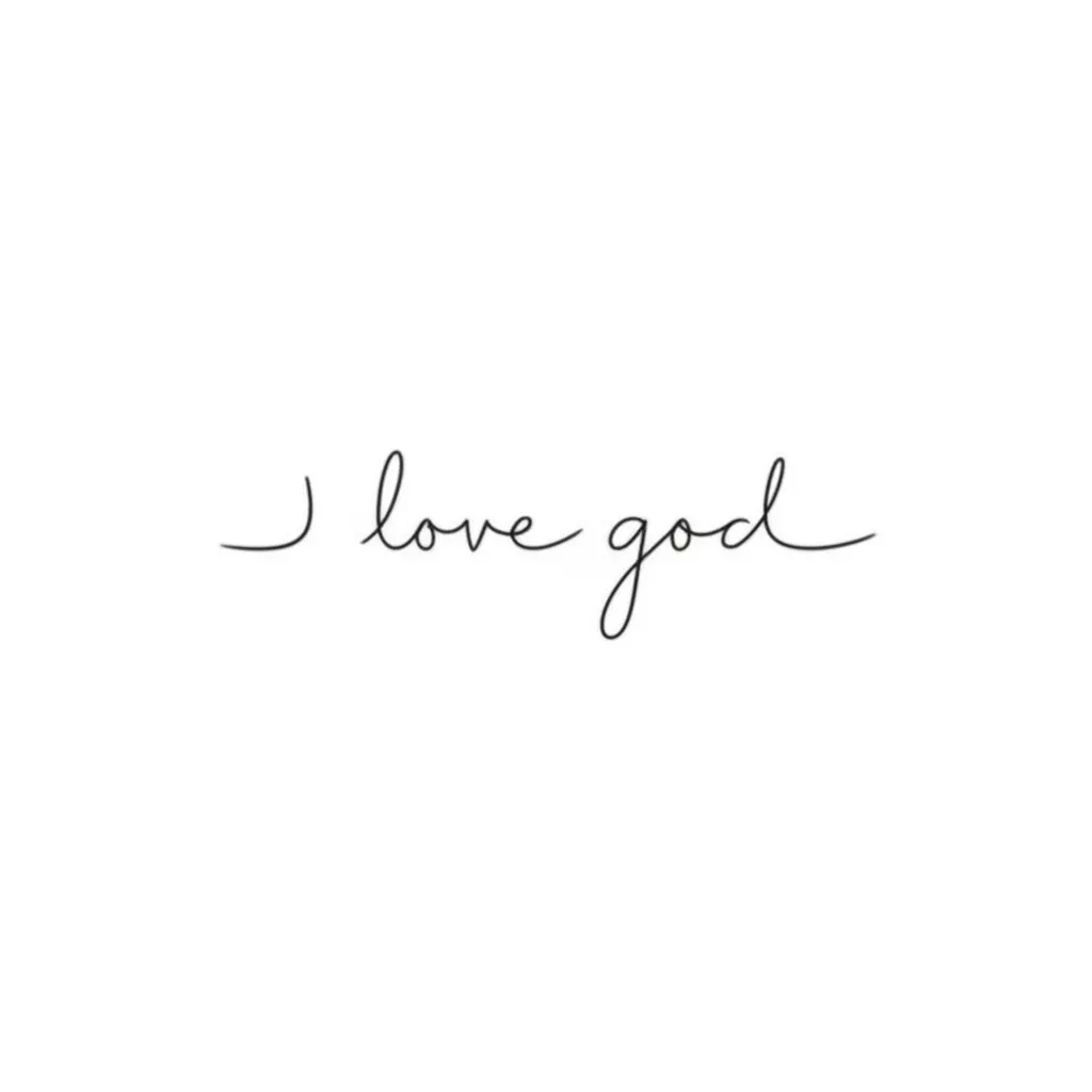 I Love God Minimalist Tattoo Design I Love God Minimalist Tattoo Design