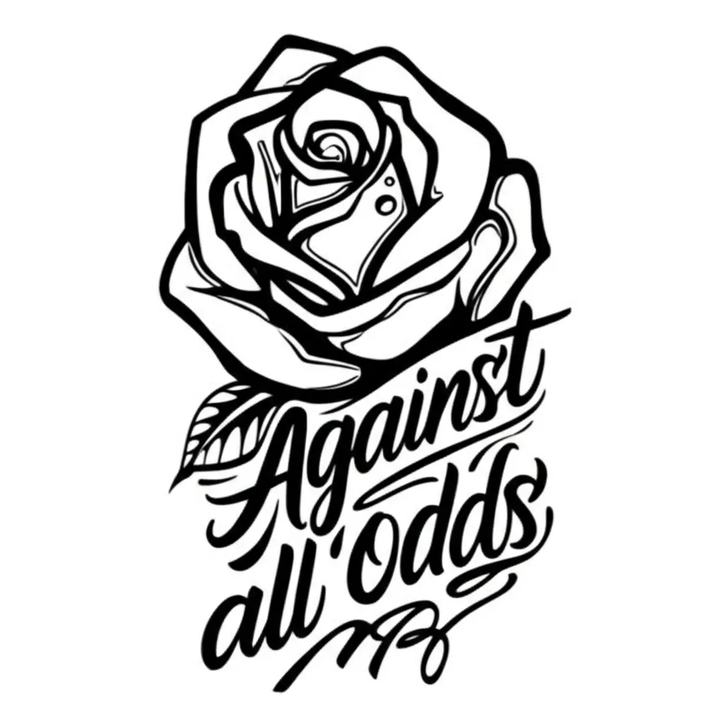 Against All Odds Rose Throat Tattoo - Graffiti Style Design Against All Odds Rose Throat Tattoo - Graffiti Style Design