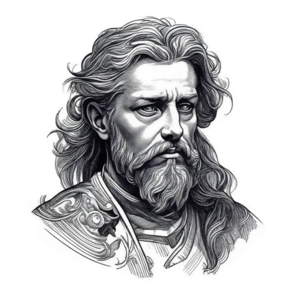 Illustrative Black and Grey Portrait Tattoo Design