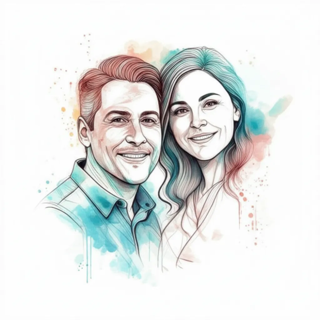 Watercolor Family Portrait Tattoo Idea: Celebrating Family Ties Watercolor Family Portrait Tattoo Idea: Celebrating Family Ties