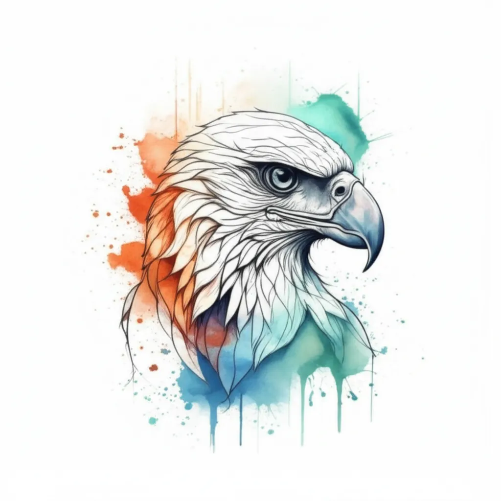 Watercolor Eagle Tattoo Design: A Fusion of Philly and VA Watercolor Eagle Tattoo Design: A Fusion of Philly and VA