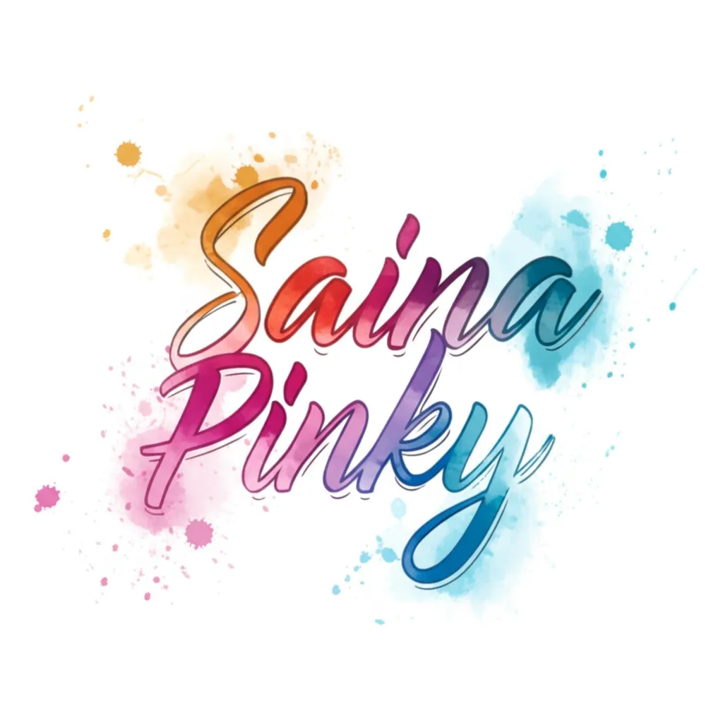 Saina and Pinky Watercolor Name Tattoo Design