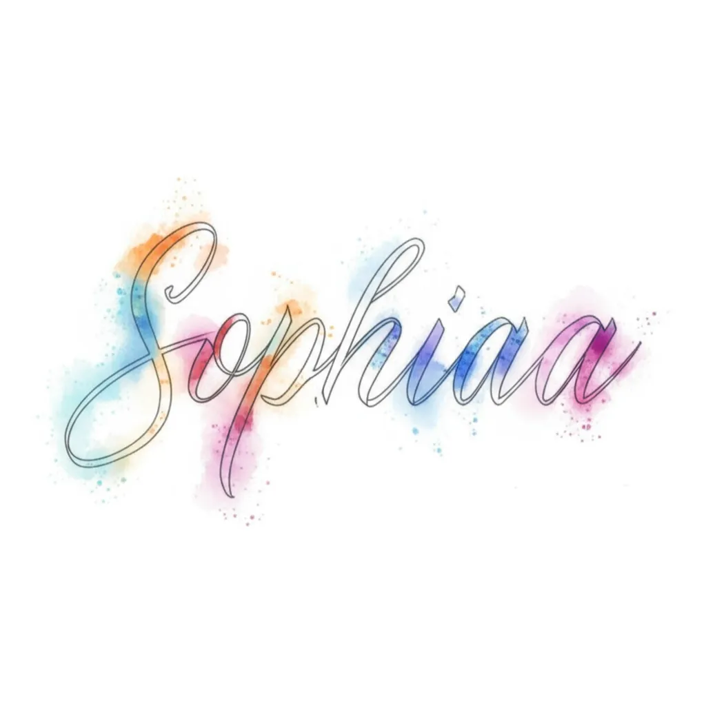 Sophiaa Watercolor Name Tattoo Design Sophiaa Watercolor Name Tattoo Design