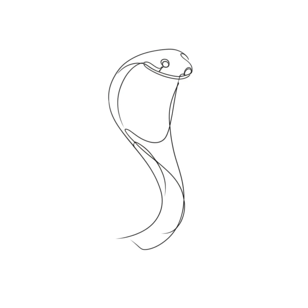 Minimalist King Cobra Tattoo Design