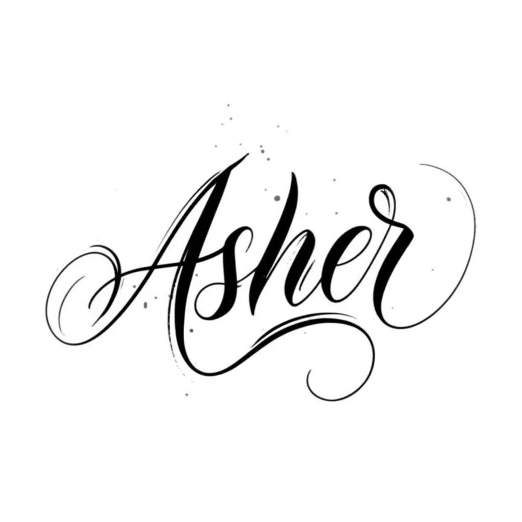 Asher Calligraphy Tattoo Design - Meaning & Inspiration