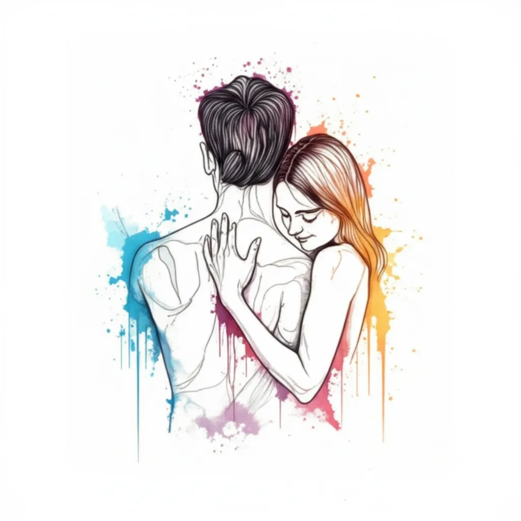Watercolor Family Tattoo on Back: A Symbol of Love Watercolor Family Tattoo on Back: A Symbol of Love