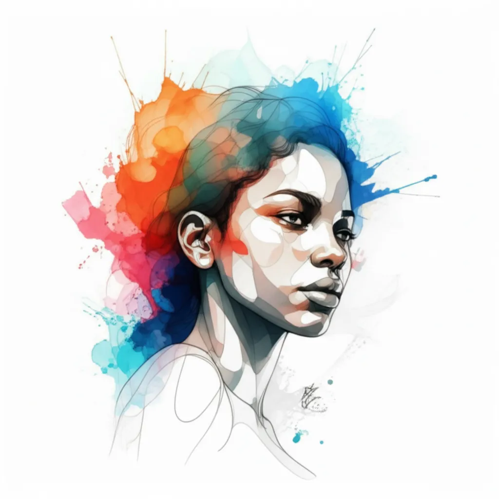 Watercolor Portrait Tattoo Design - Nakiyah