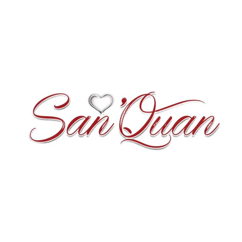 San’Quan Name Tattoo with Heart and Infinity Symbol - Fine Line Design