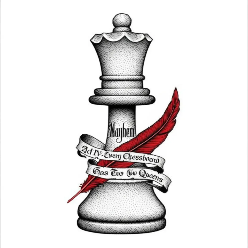 Queen Chess Piece Tattoo with Mayhem and Lady Gaga Quote