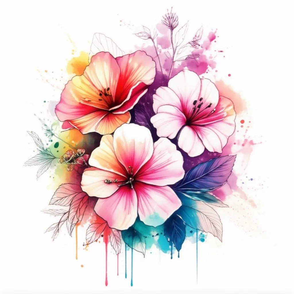 Watercolor Flower Tattoo Design Ideas