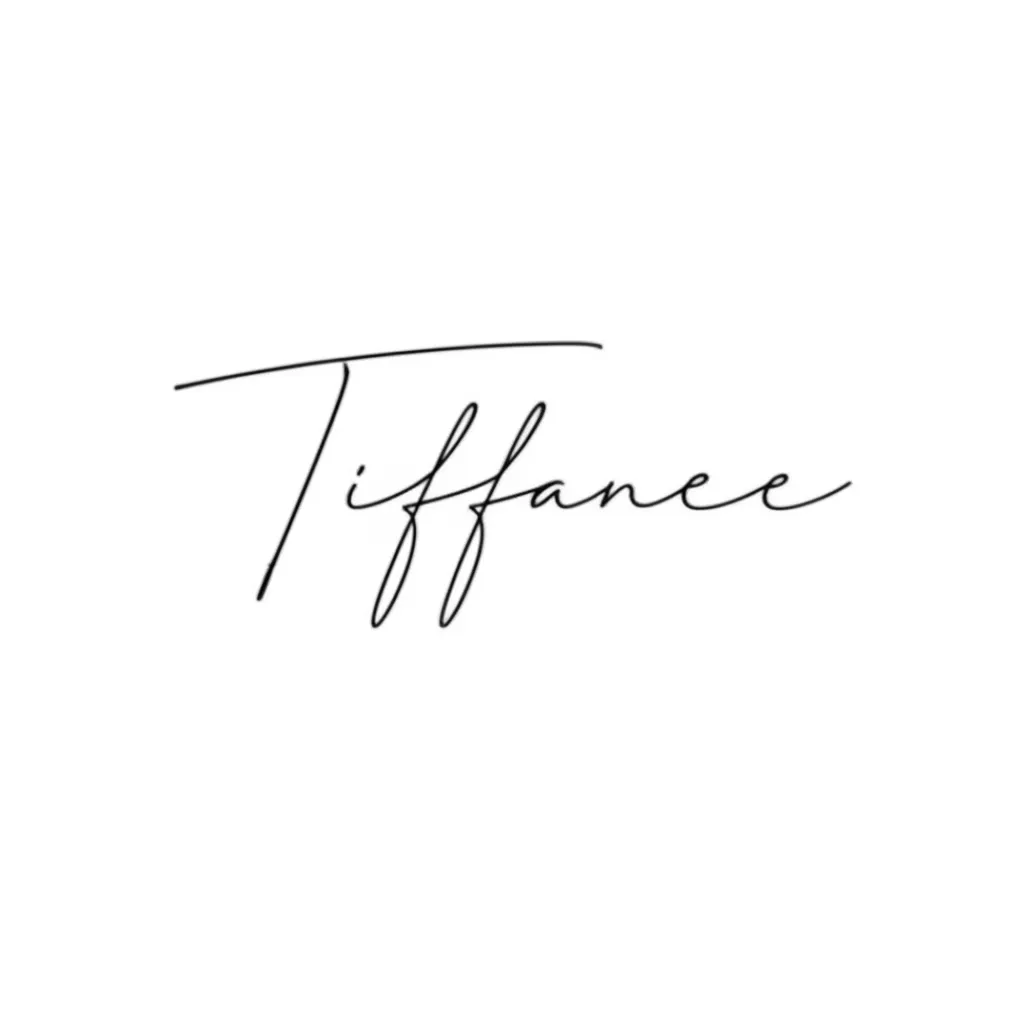 Tiffanee Name Tattoo in Japanese Minimalist Style