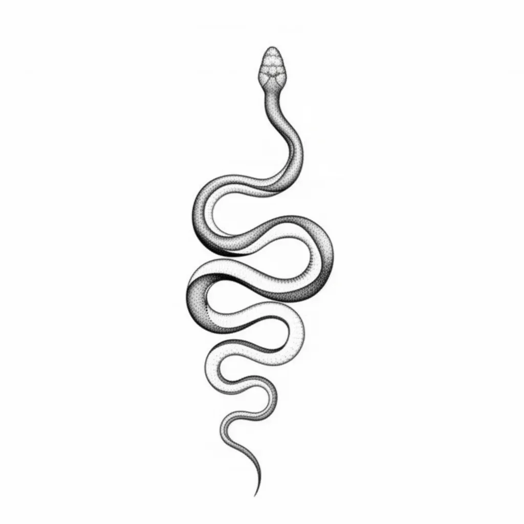 Long Snake Fine Line Tattoo Design Long Snake Fine Line Tattoo Design