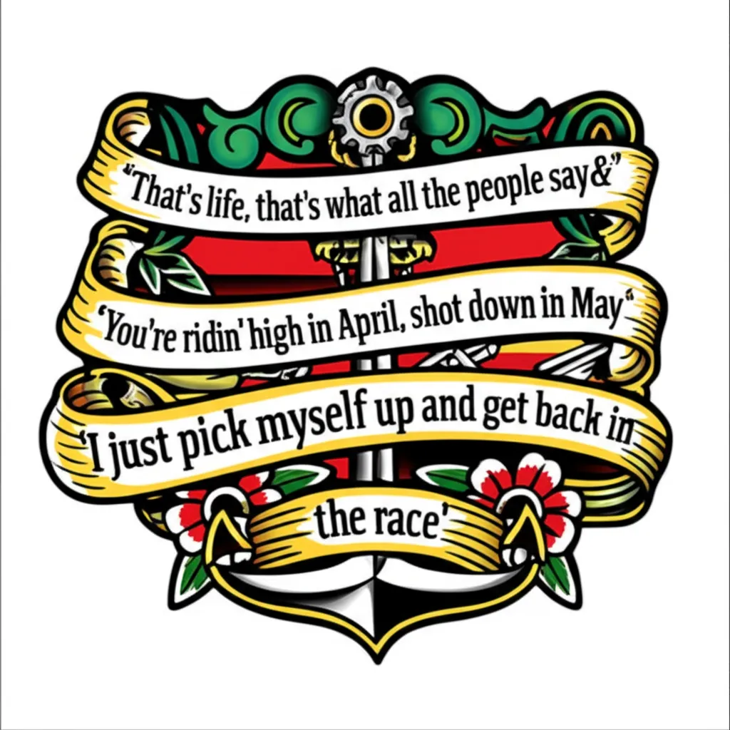That's Life Traditional Tattoo Design