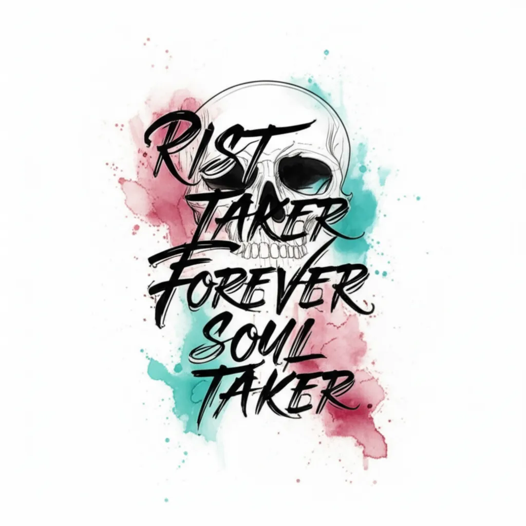 Rist Taker Forever Soul Taker Watercolor Tattoo Design Rist Taker Forever Soul Taker Watercolor Tattoo Design
