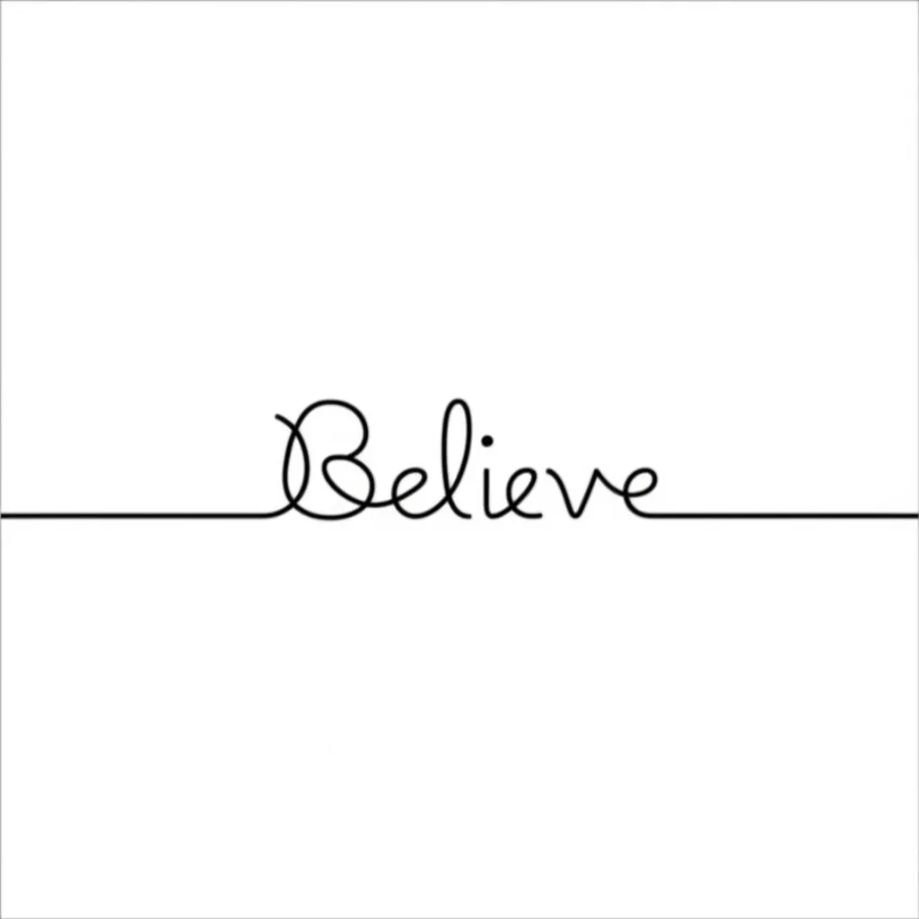 Believe Minimalist Tattoo Design Idea