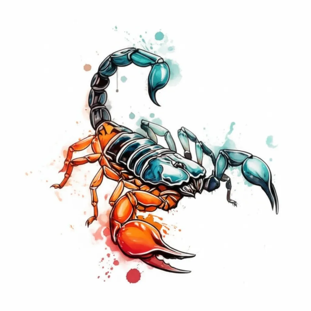 Watercolor Scorpion Tattoo Design: Symbolism and Ideas Watercolor Scorpion Tattoo Design: Symbolism and Ideas