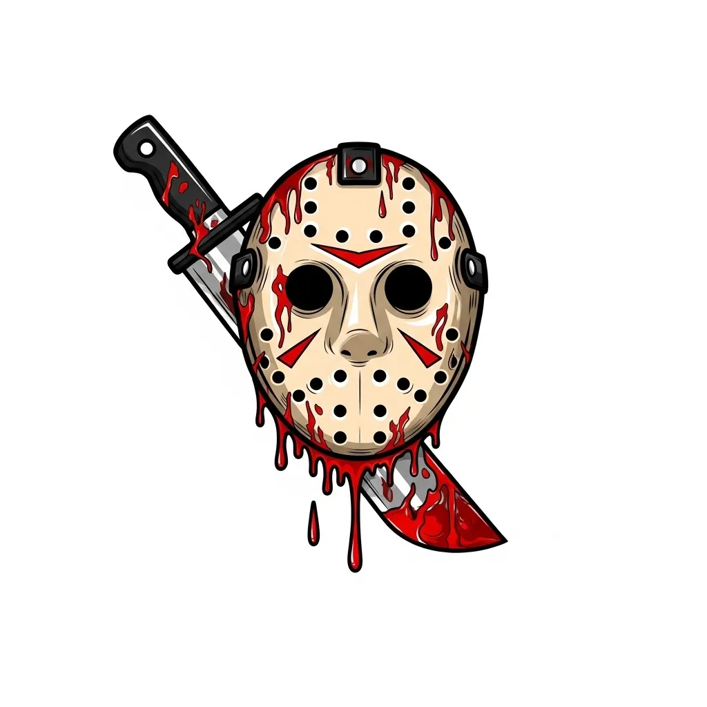 Scary Jason Mask Anime Tattoo Design