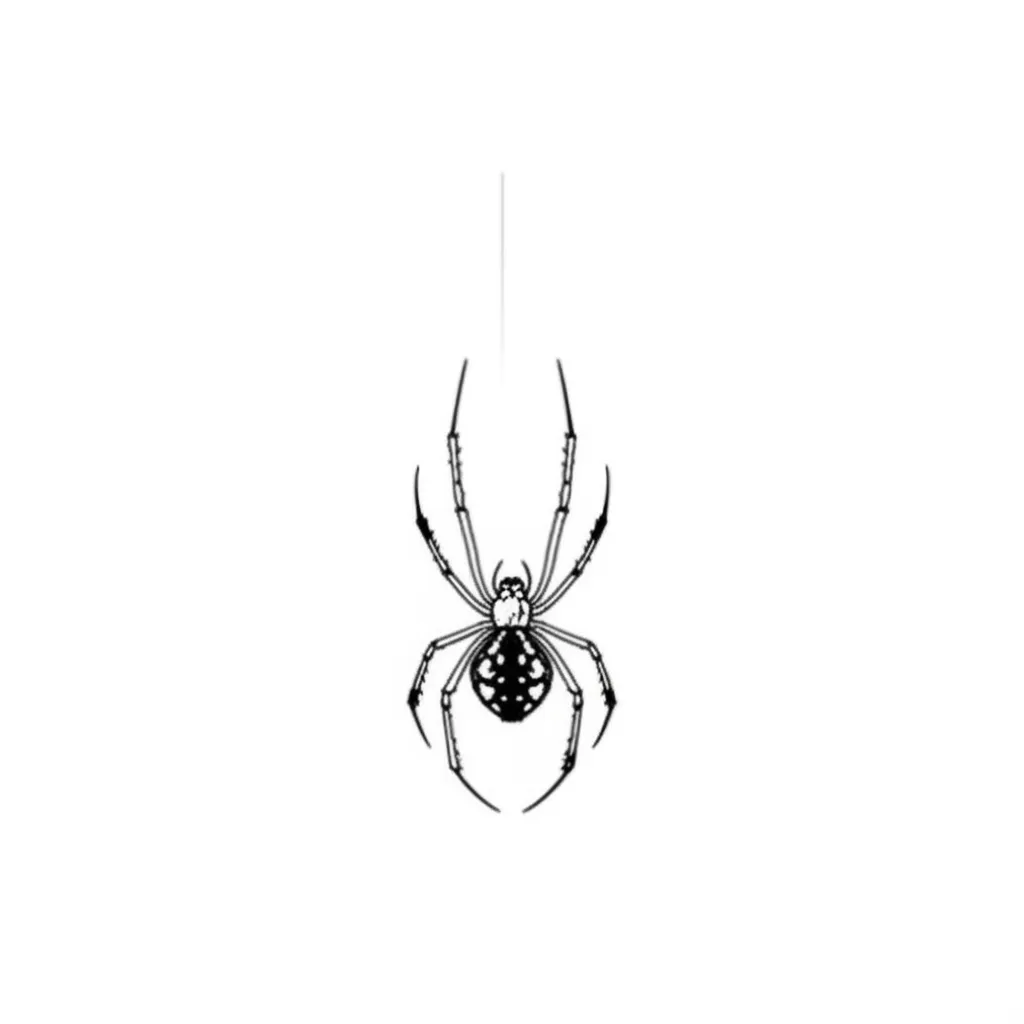 Scary Spider and Web Hand Tattoo for Men - Minimalist Design
