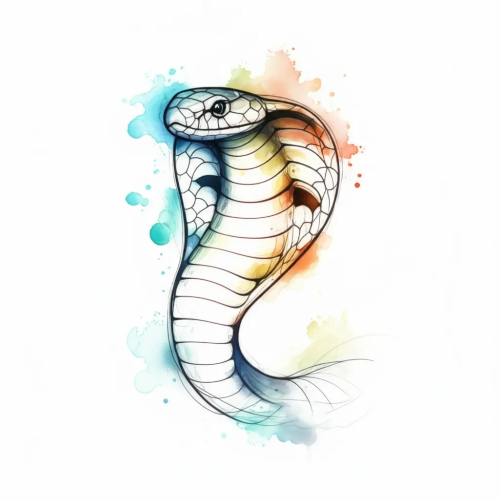 Watercolor King Cobra Tattoo: Symbolism and Design Ideas