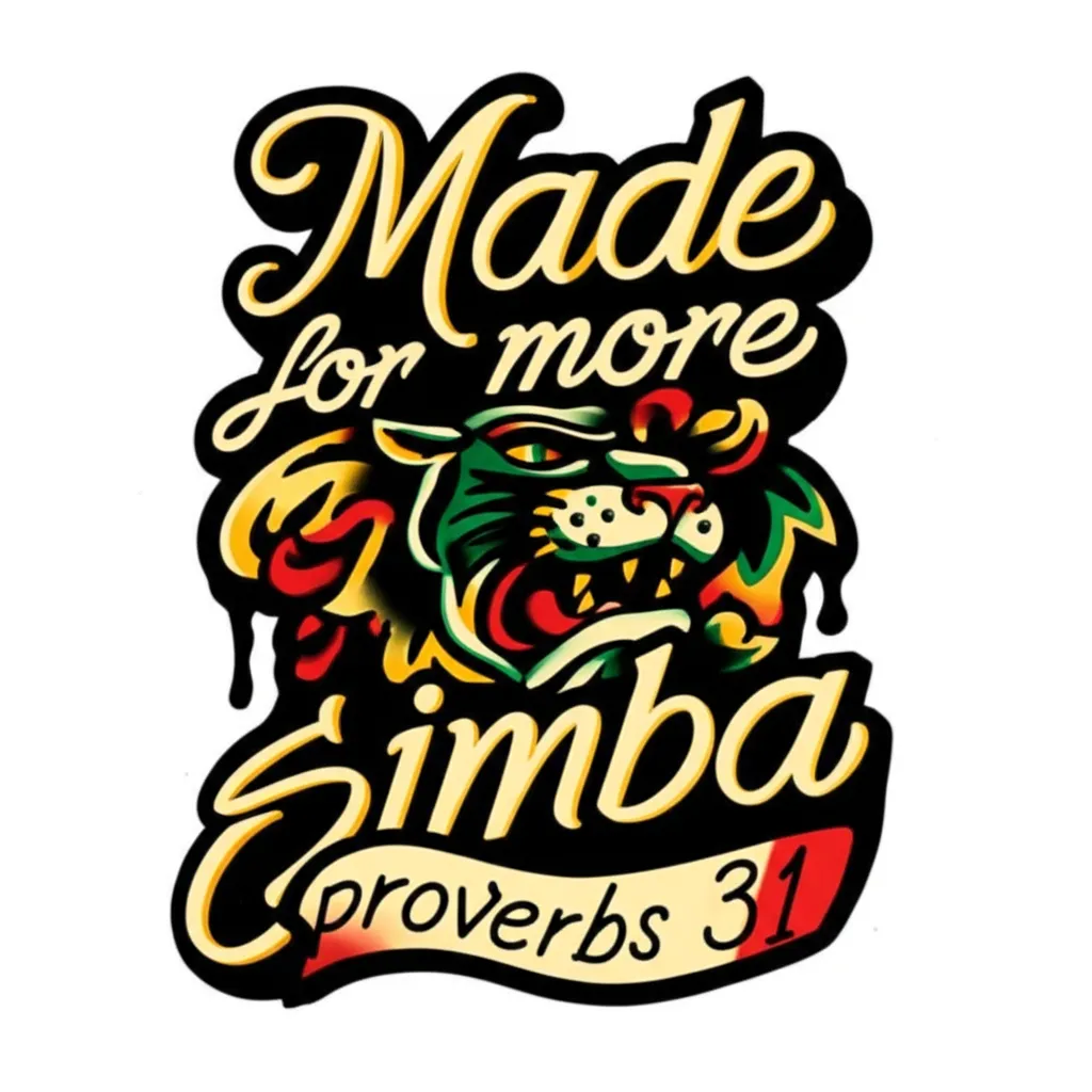 Made for More Simba Proverbs 31 Old School Tattoo Design
