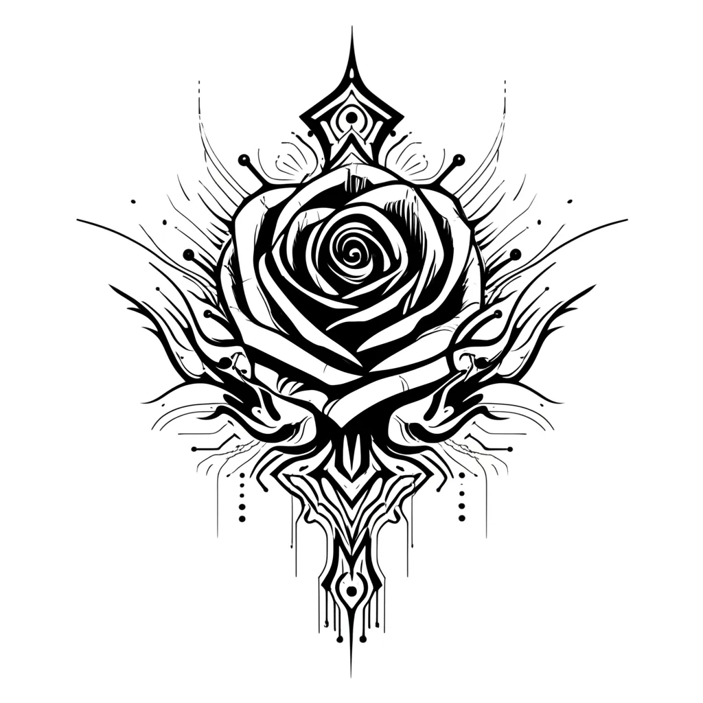 Cyber Sigilism Rose Tattoo: Symbol of Transformation & Resilience Cyber Sigilism Rose Tattoo: Symbol of Transformation & Resilience