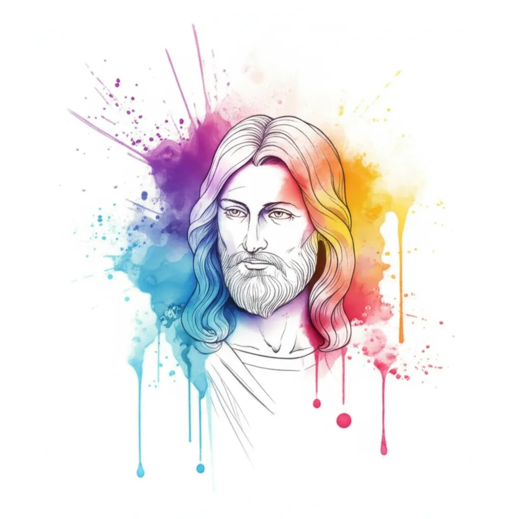 San Judas Watercolor Tattoo Design San Judas Watercolor Tattoo Design