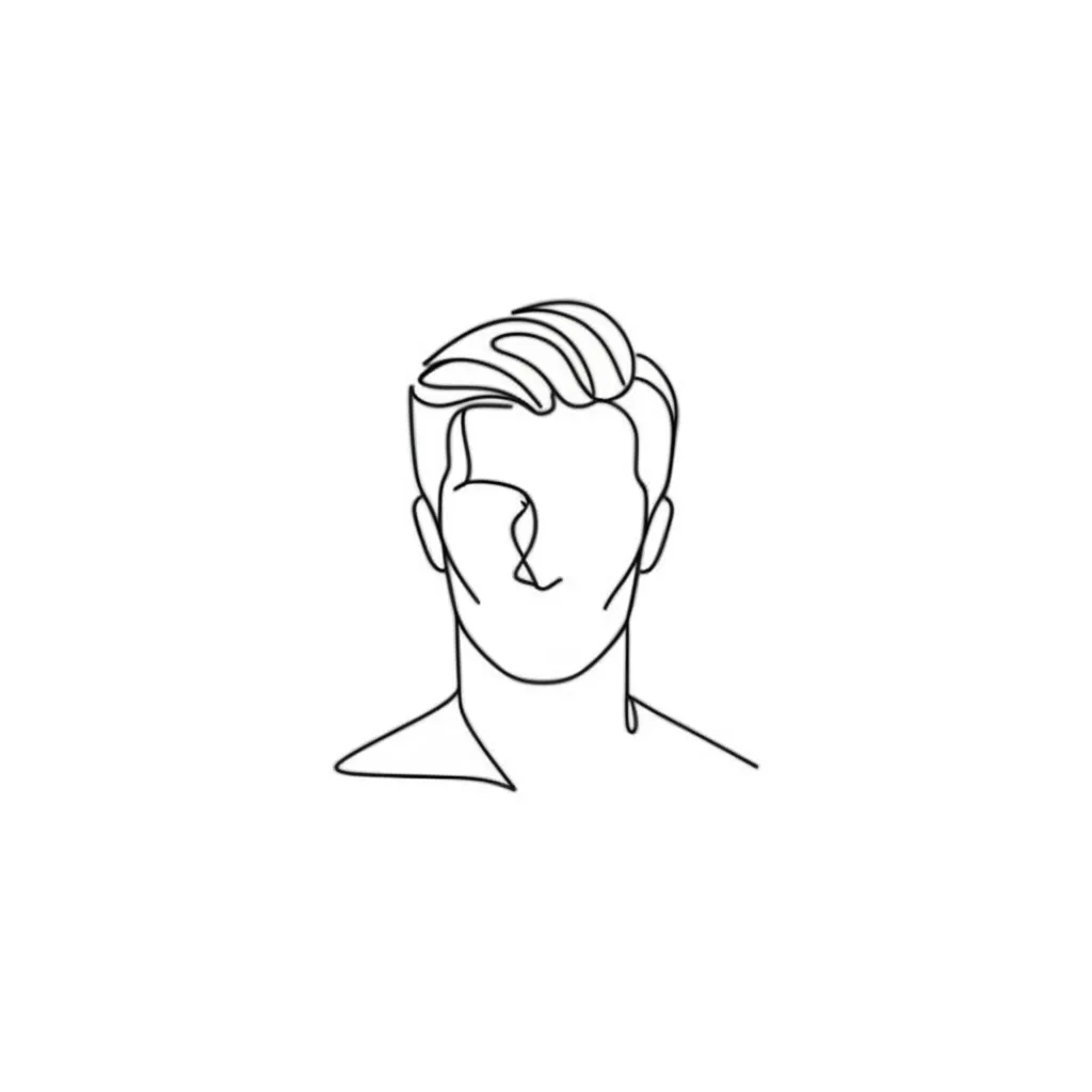 Cool Minimalist Men's Face Tattoo Idea