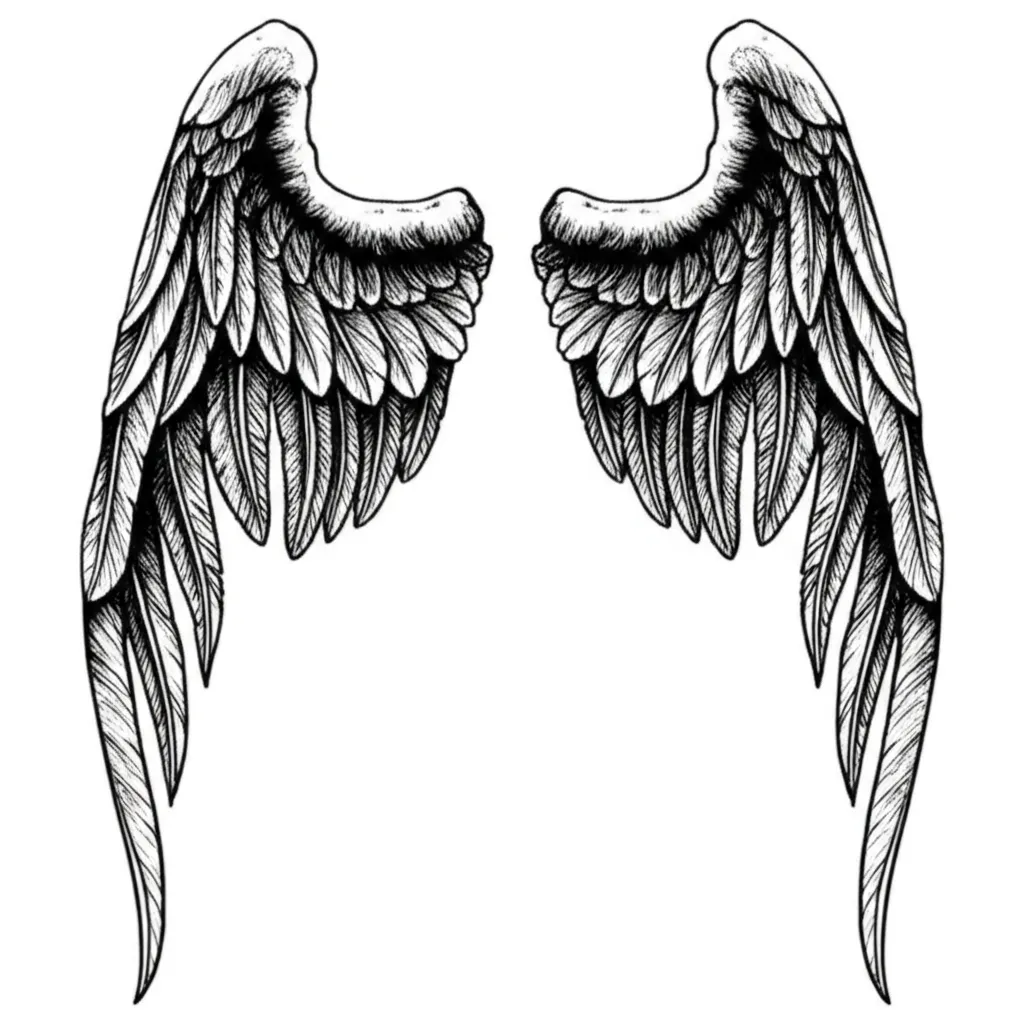 Gothic Angel Wings Full Back Tattoo Design