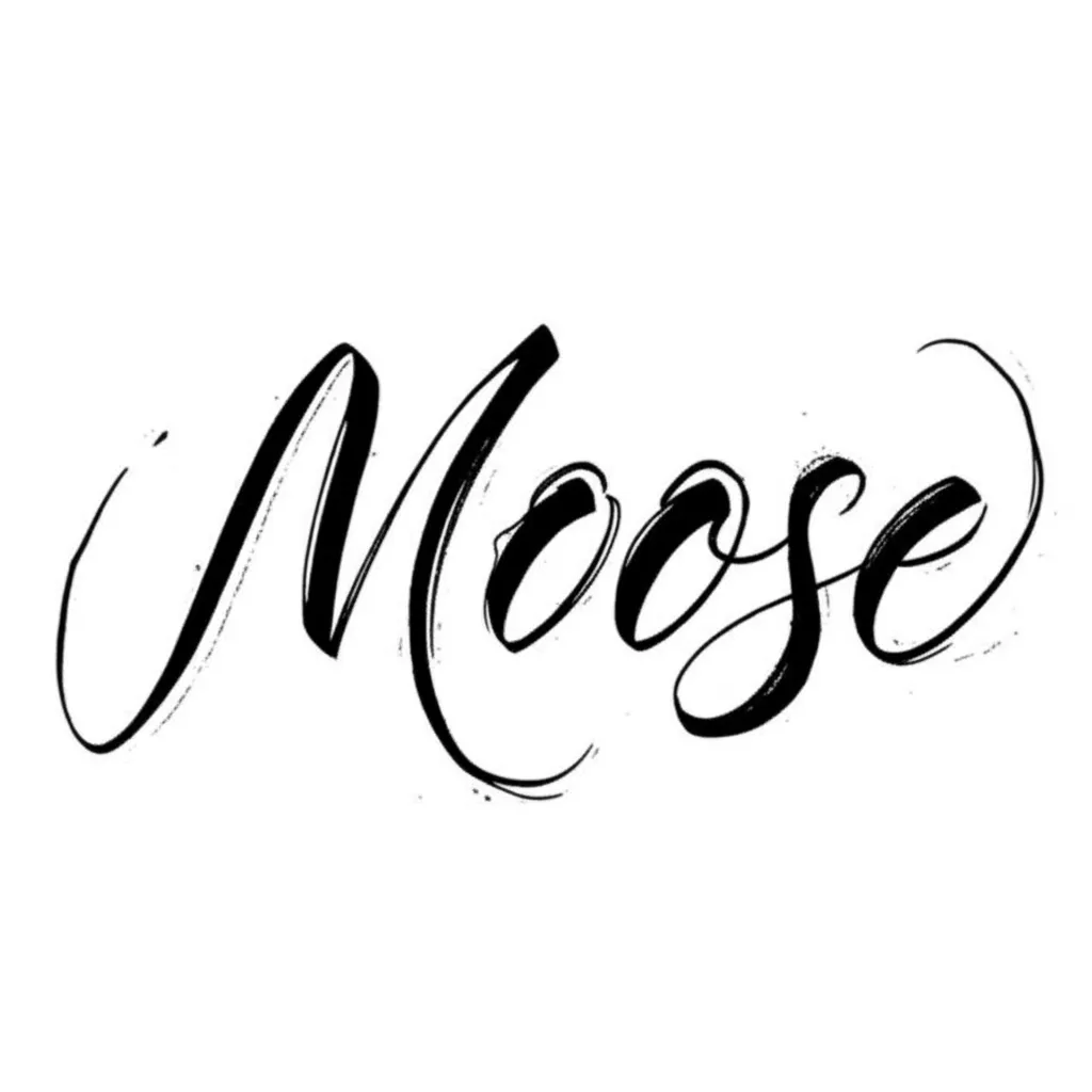 Moose Calligraphy Tattoo Design Idea
