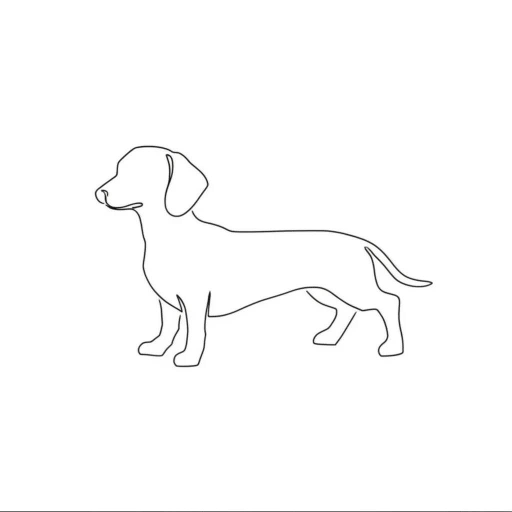 Minimalist Teckel Tattoo Design