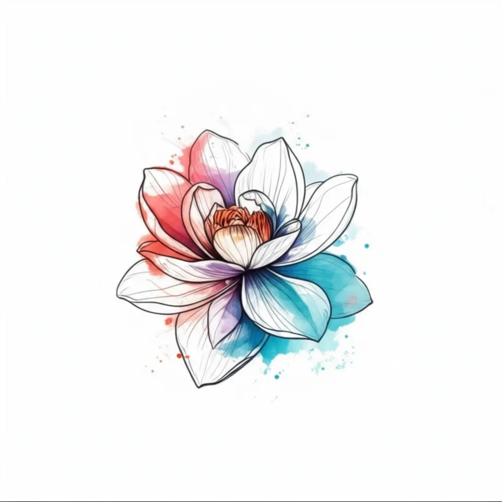 Watercolor Lotus Flower Tattoo Design Watercolor Lotus Flower Tattoo Design