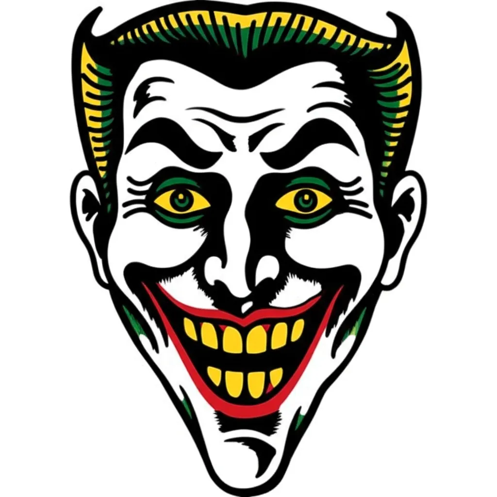 Joker Smiley Face Old School Tattoo Design Joker Smiley Face Old School Tattoo Design