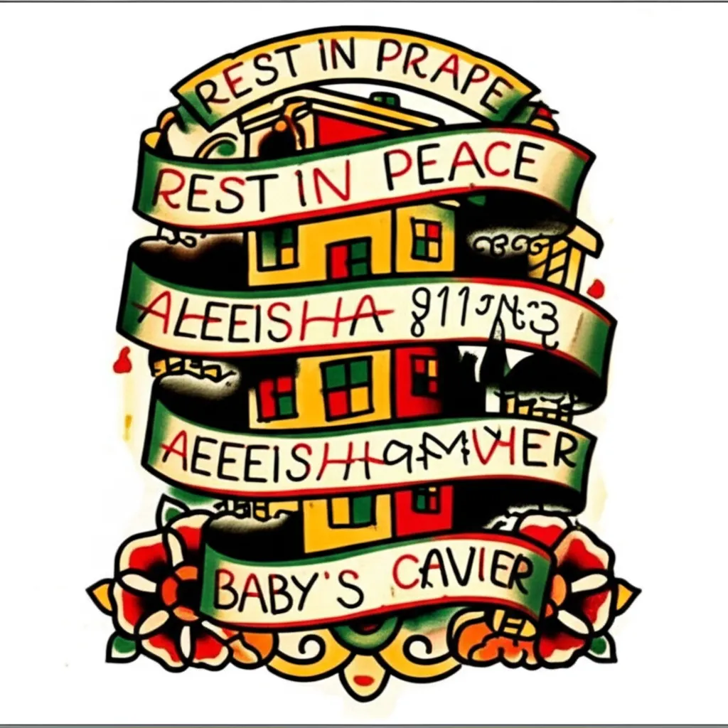 Rest In Peace Aleeisha Baby Bennett American Traditional Memorial Tattoo