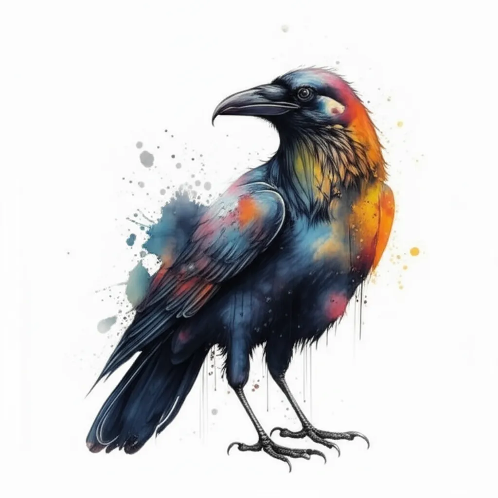 Watercolor Raven Tattoo: Meaning, Symbolism & Design Ideas Watercolor Raven Tattoo: Meaning, Symbolism & Design Ideas