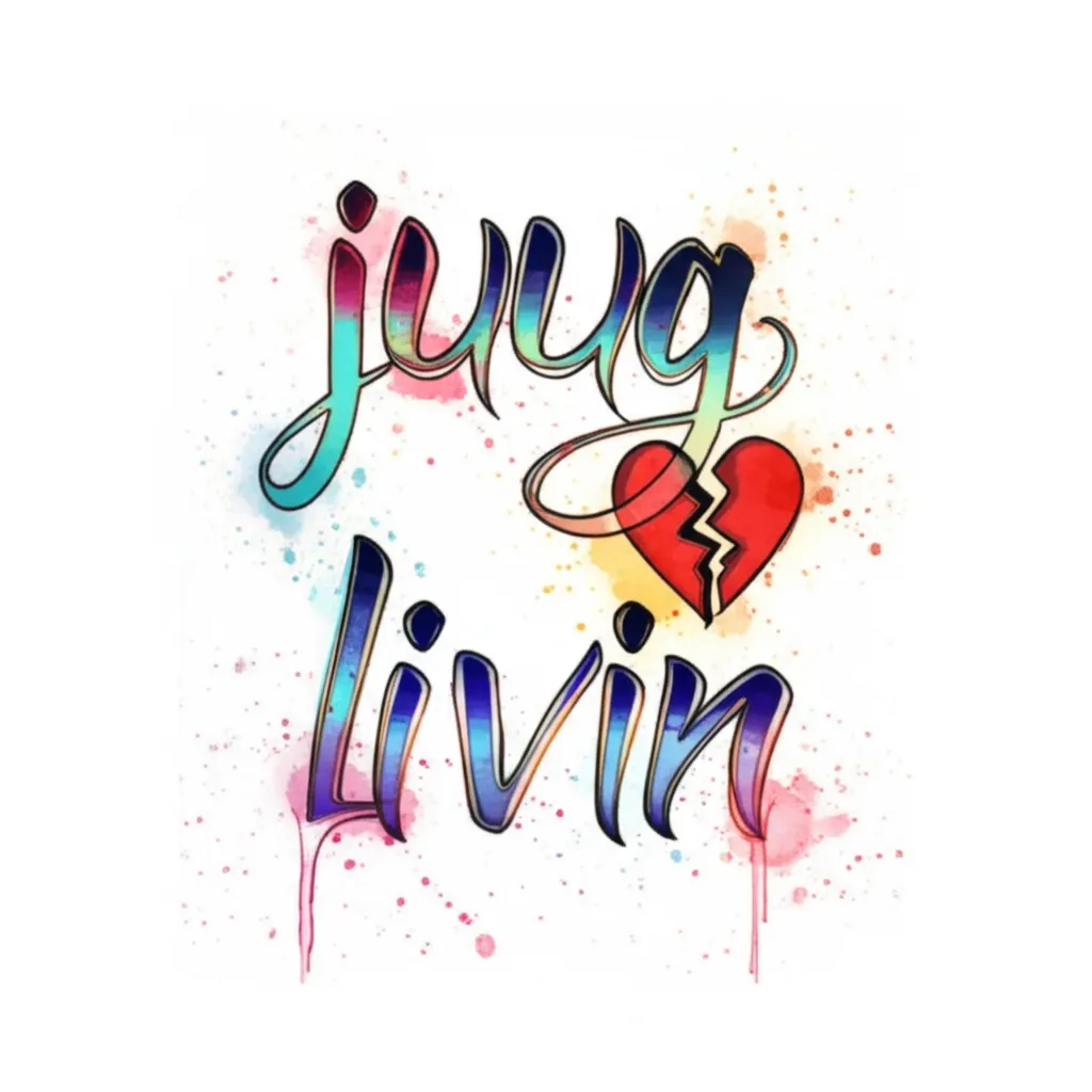 Juug on Top Livin on the Bottom Watercolor Tattoo Design