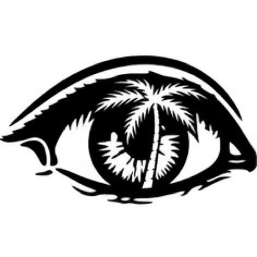 Eye with Palm Tree Tattoo Design Eye with Palm Tree Tattoo Design