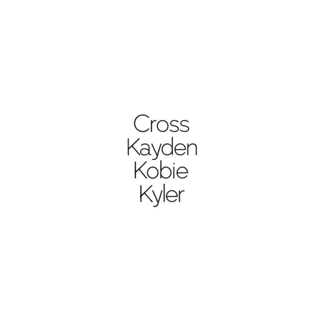 Minimalist Tattoo Design: Cross, Kayden, Kobie, Kyler