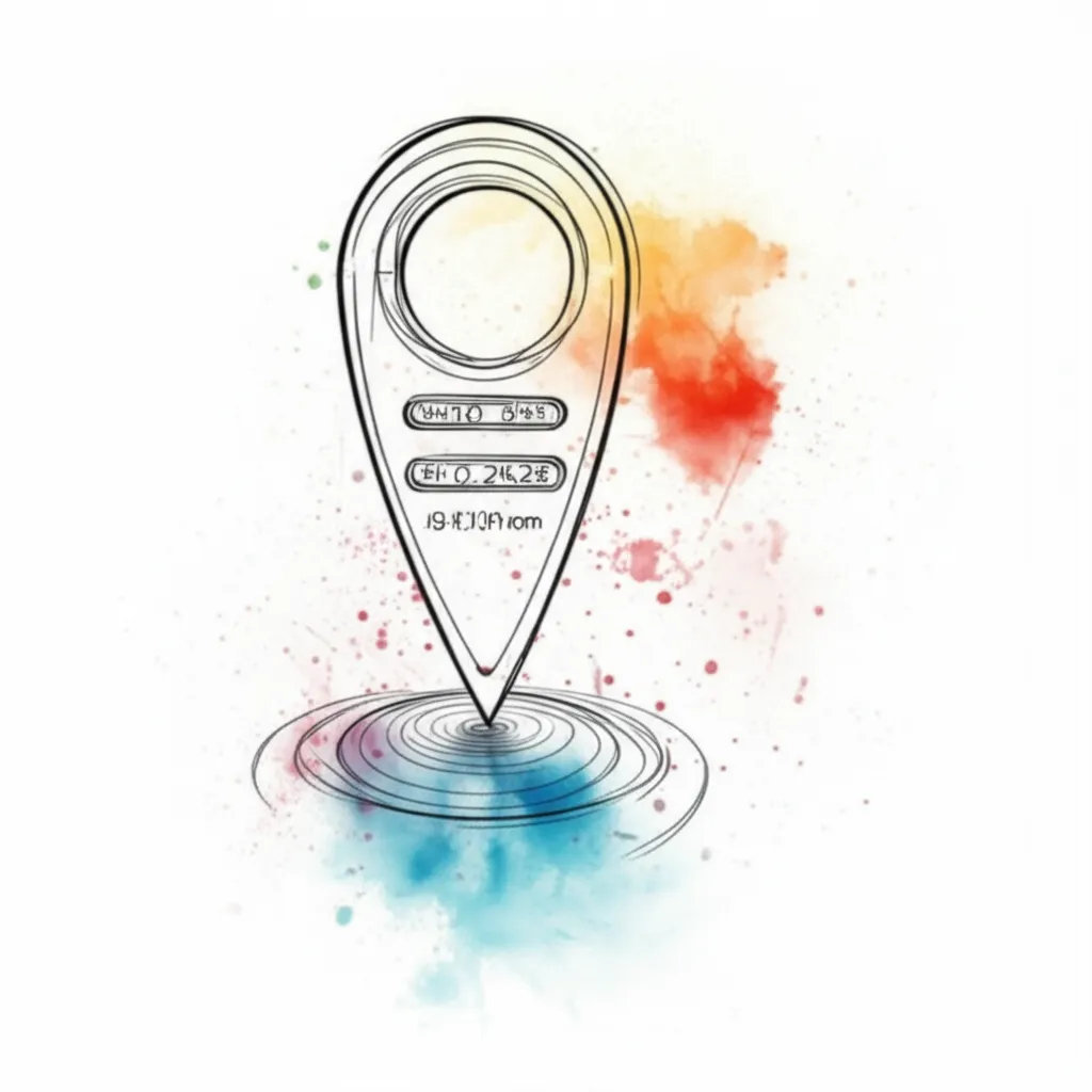 Watercolor GPS Coordinates Tattoo Design