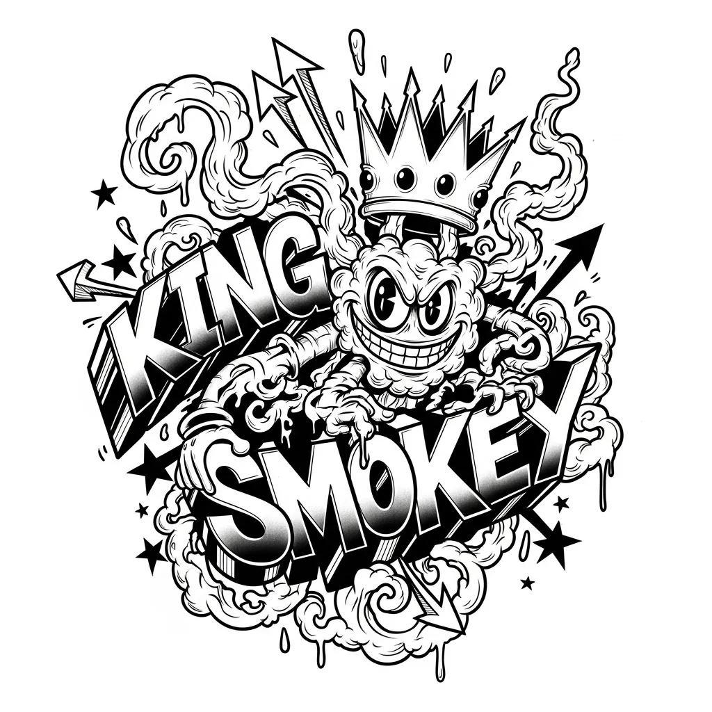 King Smokey Graffiti Tattoo Design King Smokey Graffiti Tattoo Design