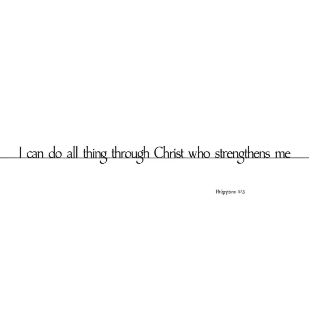 Philippians 4:13 Minimalist Tattoo Design - Strength in Christ Philippians 4:13 Minimalist Tattoo Design - Strength in Christ