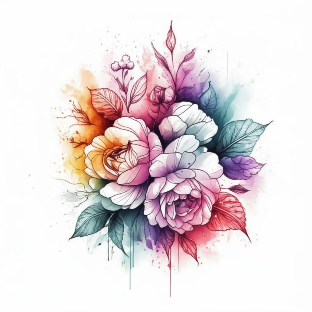 Watercolor Flowers with Bible Quote Sleeve Tattoo Idea Watercolor Flowers with Bible Quote Sleeve Tattoo Idea